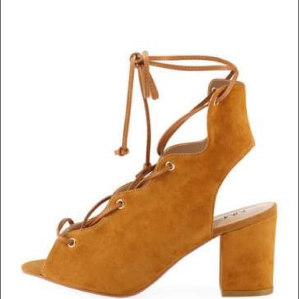 Neiman Marcus suede lace up sandal